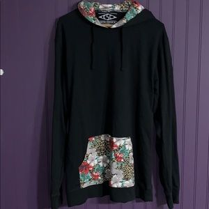 💀SOLD 💀Black floral hoodie